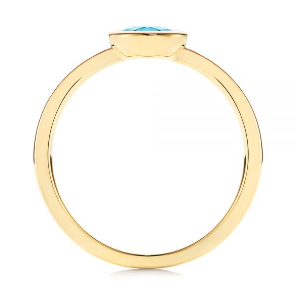Solitaire Blue Topaz Ring - Front View - 106567