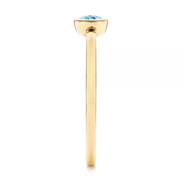 Solitaire Blue Topaz Ring - Side View -  106567