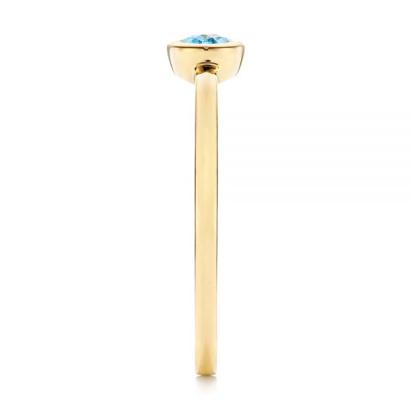 Solitaire Blue Topaz Ring - Side View - 106567