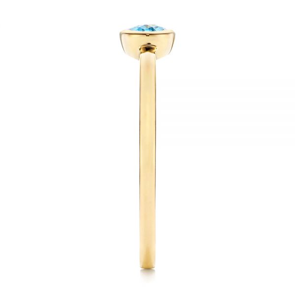 Solitaire Blue Topaz Ring - Side View -  106567 - Thumbnail