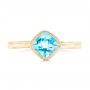 14k Yellow Gold 14k Yellow Gold Solitaire Blue Topaz Ring - Top View -  102616 - Thumbnail