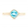 18k Yellow Gold 18k Yellow Gold Solitaire Blue Topaz Ring - Top View -  102616 - Thumbnail