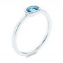 Solitaire London Blue Topaz Ring - Three-Quarter View -  106563 - Thumbnail