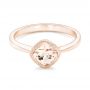 14k Rose Gold 14k Rose Gold Solitaire Morganite Ring - Flat View -  102643 - Thumbnail