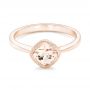 18k Rose Gold 18k Rose Gold Solitaire Morganite Ring - Flat View -  102643 - Thumbnail