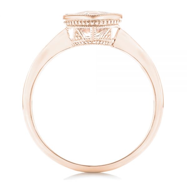 18k Rose Gold 18k Rose Gold Solitaire Morganite Ring - Front View -  102643