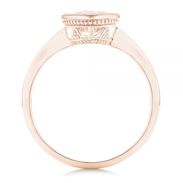 14k Rose Gold 14k Rose Gold Solitaire Morganite Ring - Front View - 102643