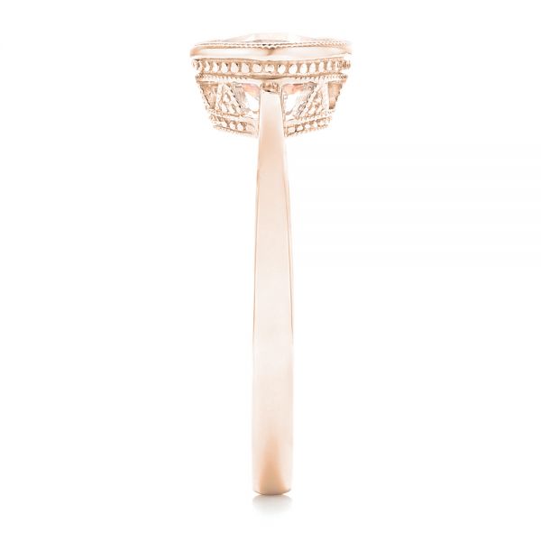 14k Rose Gold 14k Rose Gold Solitaire Morganite Ring - Side View - 102643