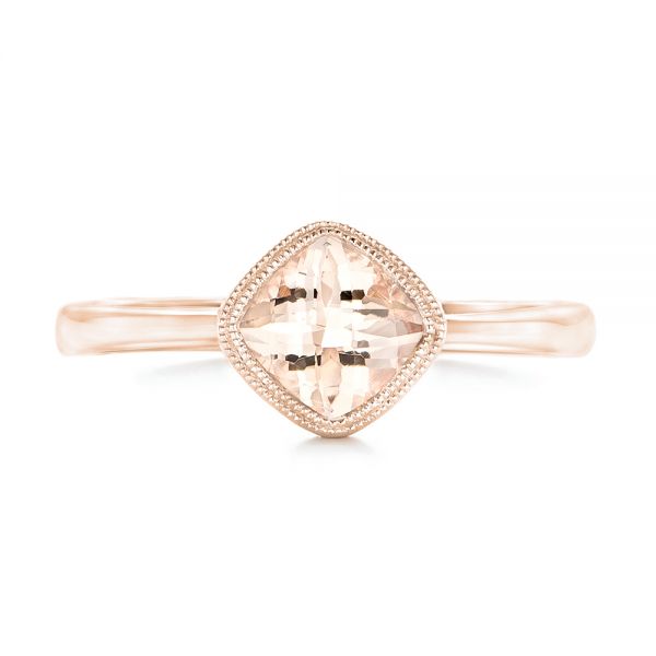 18k Rose Gold 18k Rose Gold Solitaire Morganite Ring - Top View -  102643