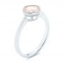 18k White Gold 18k White Gold Solitaire Morganite Ring - Three-Quarter View -  102643 - Thumbnail