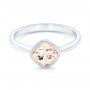 14k White Gold Solitaire Morganite Ring - Flat View -  102643 - Thumbnail