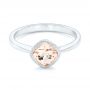 18k White Gold 18k White Gold Solitaire Morganite Ring - Flat View -  102643 - Thumbnail