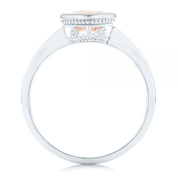 18k White Gold 18k White Gold Solitaire Morganite Ring - Front View -  102643