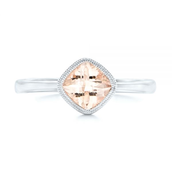  Platinum Platinum Solitaire Morganite Ring - Top View -  102643