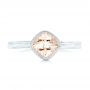 14k White Gold Solitaire Morganite Ring - Top View -  102643 - Thumbnail