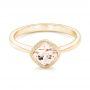 18k Yellow Gold 18k Yellow Gold Solitaire Morganite Ring - Flat View -  102643 - Thumbnail