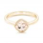 18k Yellow Gold 18k Yellow Gold Solitaire Morganite Ring - Flat View -  102643 - Thumbnail