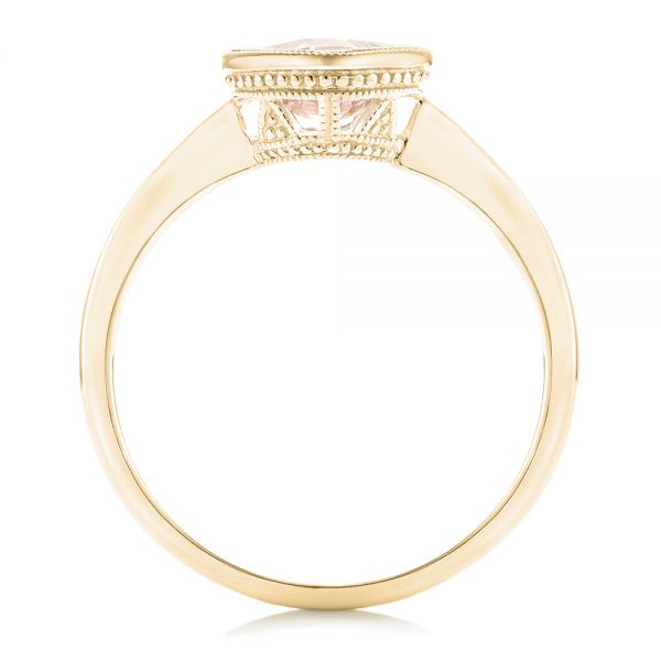 18k Yellow Gold 18k Yellow Gold Solitaire Morganite Ring - Front View - 102643