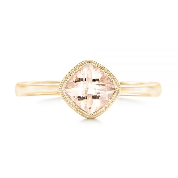 18k Yellow Gold 18k Yellow Gold Solitaire Morganite Ring - Top View -  102643