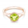 14k Rose Gold 14k Rose Gold Solitaire Peridot Ring - Flat View -  102635 - Thumbnail