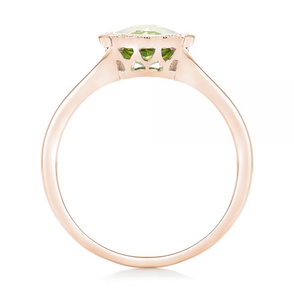 14k Rose Gold 14k Rose Gold Solitaire Peridot Ring - Front View -  102635