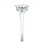14k White Gold Solitaire Peridot Ring - Side View -  102635 - Thumbnail