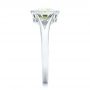 14k White Gold Solitaire Peridot Ring - Side View -  102635 - Thumbnail