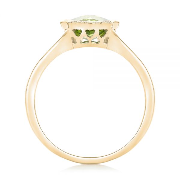 18k Yellow Gold 18k Yellow Gold Solitaire Peridot Ring - Front View -  102635