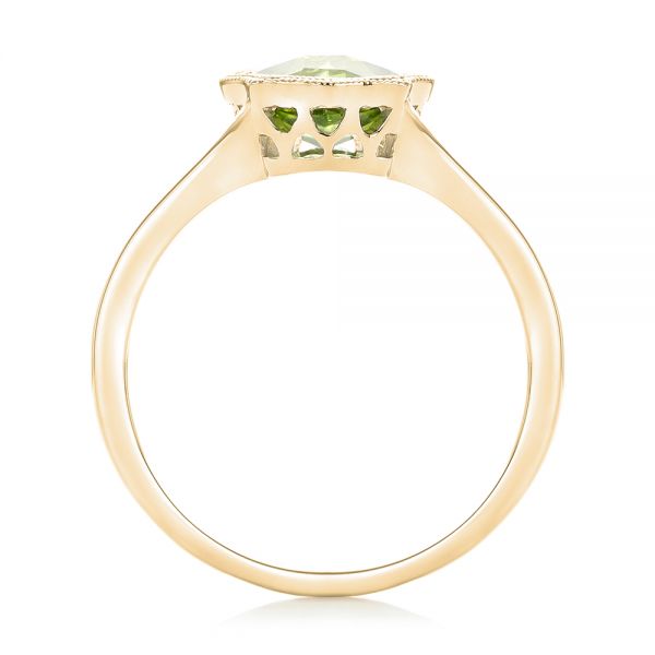 18k Yellow Gold 18k Yellow Gold Solitaire Peridot Ring - Front View - 102635