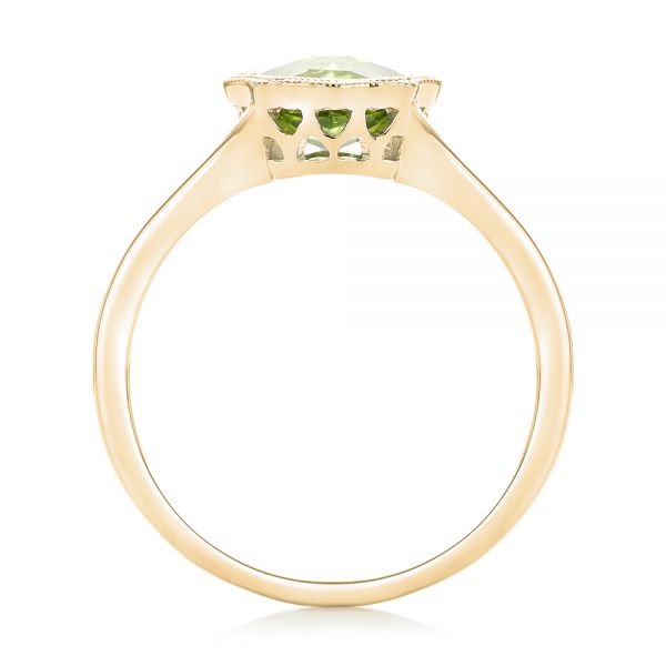 14k Yellow Gold 14k Yellow Gold Solitaire Peridot Ring - Front View -  102635