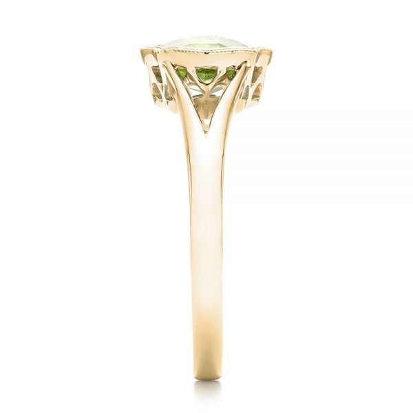 14k Yellow Gold 14k Yellow Gold Solitaire Peridot Ring - Side View -  102635