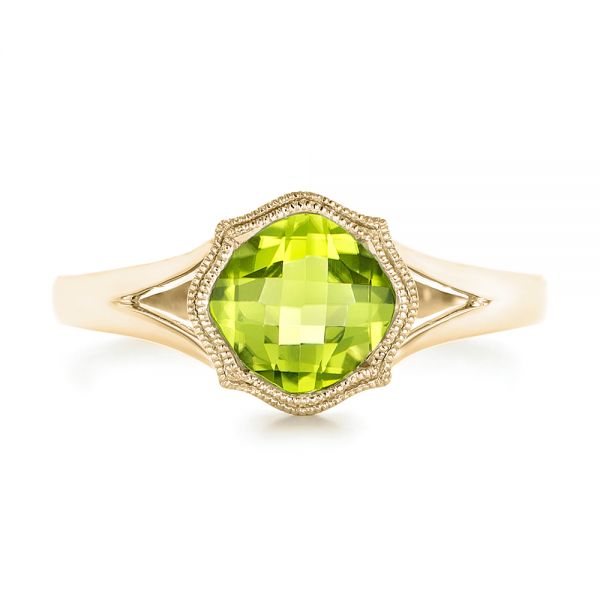 18k Yellow Gold 18k Yellow Gold Solitaire Peridot Ring - Top View -  102635