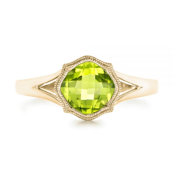 18k Yellow Gold 18k Yellow Gold Solitaire Peridot Ring - Top View - 102635