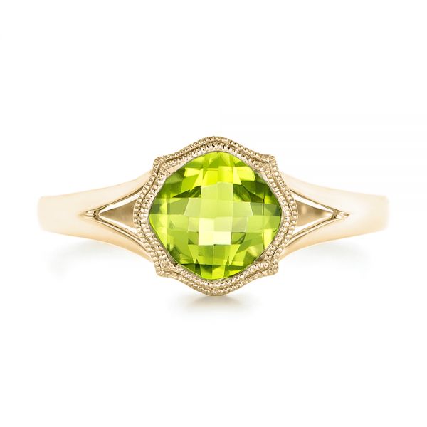 14k Yellow Gold 14k Yellow Gold Solitaire Peridot Ring - Top View -  102635