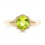 18k Yellow Gold 18k Yellow Gold Solitaire Peridot Ring - Top View -  102635 - Thumbnail