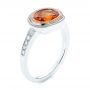 14k Rose Gold Spessartite Garnet And Diamond Bezel Ring - Three-Quarter View -  105022 - Thumbnail
