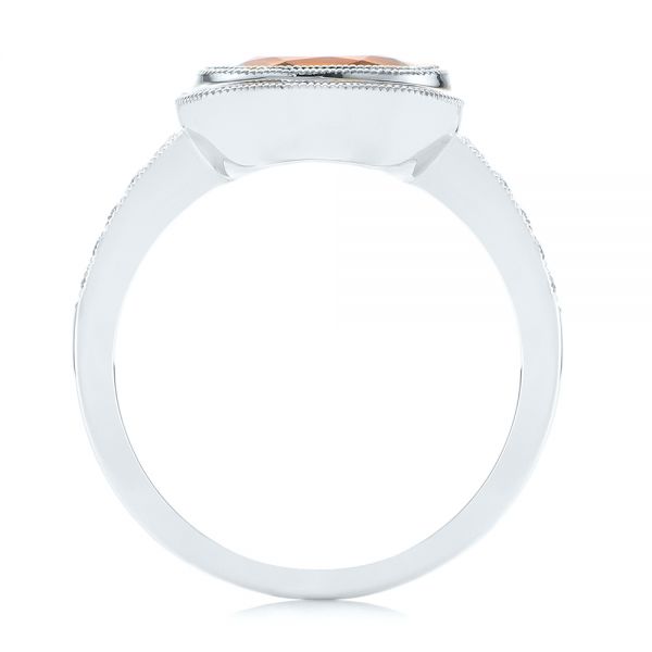 Platinum Platinum Spessartite Garnet And Diamond Bezel Ring - Front View - 105022