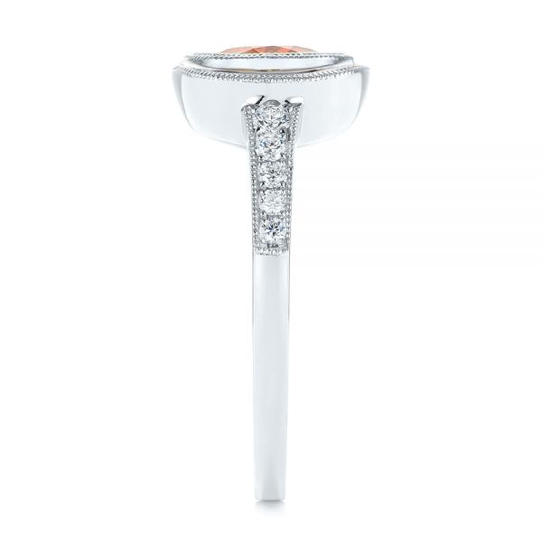 Platinum Platinum Spessartite Garnet And Diamond Bezel Ring - Side View - 105022