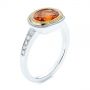 14k Yellow Gold 14k Yellow Gold Spessartite Garnet And Diamond Bezel Ring - Three-Quarter View -  105022 - Thumbnail