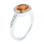 18k Yellow Gold 18k Yellow Gold Spessartite Garnet And Diamond Bezel Ring - Three-Quarter View -  105022 - Thumbnail