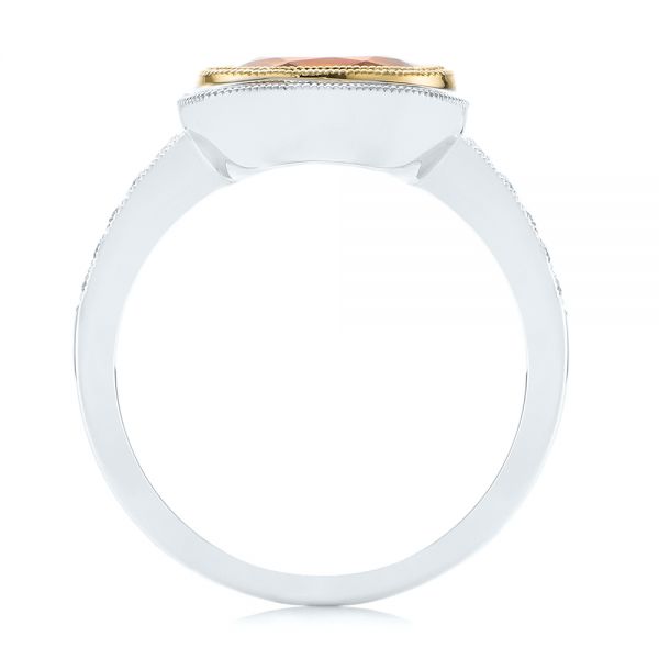14k Yellow Gold 14k Yellow Gold Spessartite Garnet And Diamond Bezel Ring - Front View - 105022