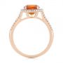 14k Rose Gold 14k Rose Gold Spessartite Garnet And Diamond Halo Ring - Front View -  105016 - Thumbnail