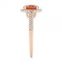 18k Rose Gold 18k Rose Gold Spessartite Garnet And Diamond Halo Ring - Side View -  105016 - Thumbnail
