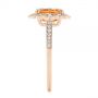 18k Rose Gold 18k Rose Gold Spessartite Garnet And Floral Diamond Halo Ring - Side View -  105019 - Thumbnail