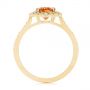 14k Yellow Gold 14k Yellow Gold Spessartite Garnet And Floral Diamond Halo Ring - Front View -  105019 - Thumbnail