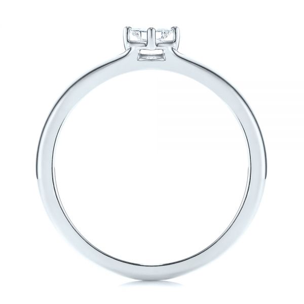 Platinum Platinum Square-cut Stacking Solitaire Diamond Ring - Front View - 106163