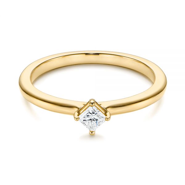 14k Yellow Gold 14k Yellow Gold Square-cut Stacking Solitaire Diamond Ring - Flat View - 106163