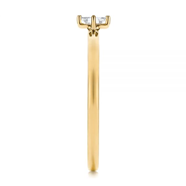14k Yellow Gold 14k Yellow Gold Square-cut Stacking Solitaire Diamond Ring - Side View - 106163