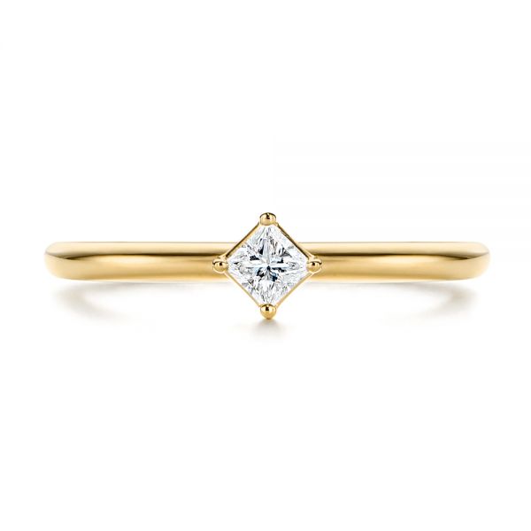 14k Yellow Gold 14k Yellow Gold Square-cut Stacking Solitaire Diamond Ring - Top View - 106163