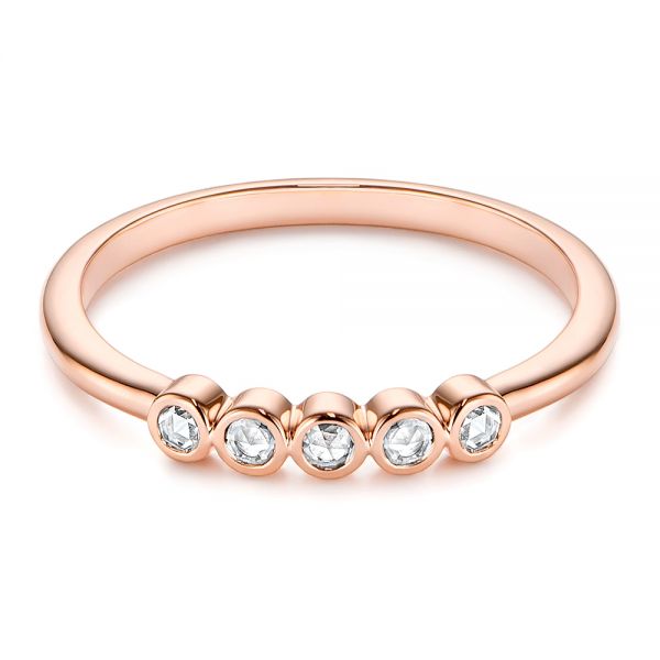 18k Rose Gold 18k Rose Gold Stackable Rose Cut Diamond Ring - Flat View -  106164 - Thumbnail